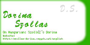 dorina szollas business card